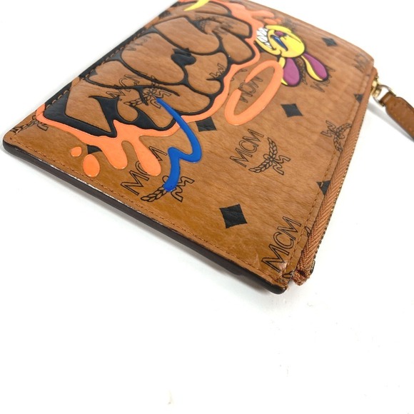 MCM collaboration Sam by Pen Wallet Rait Visetos brown leather - Picture 5 of 11